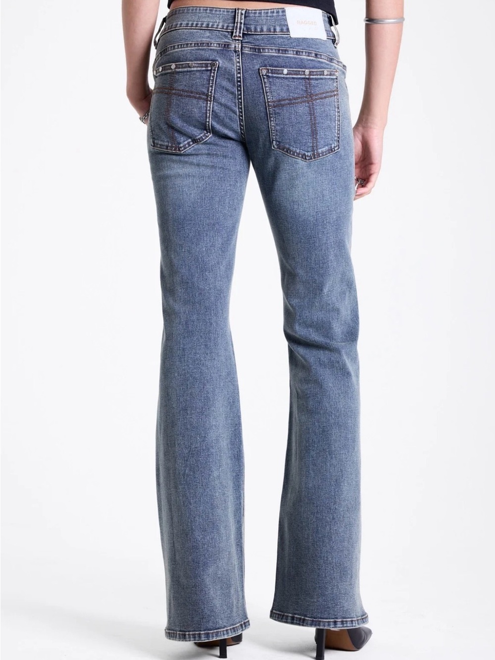 The Ragged Priest RUNAWAY SEAM DETAIL STUDDED FLARE JEANS - Picture 5 of 7